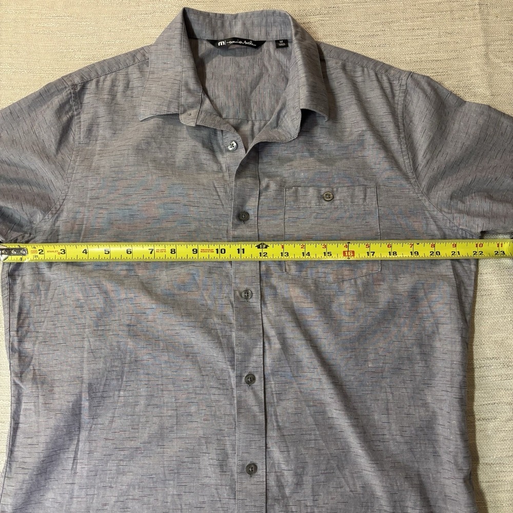 Travis Mathew Blue Short Sleeve Button Down Shirt Medium‎ Cotton Blend - Picture 7 of 8